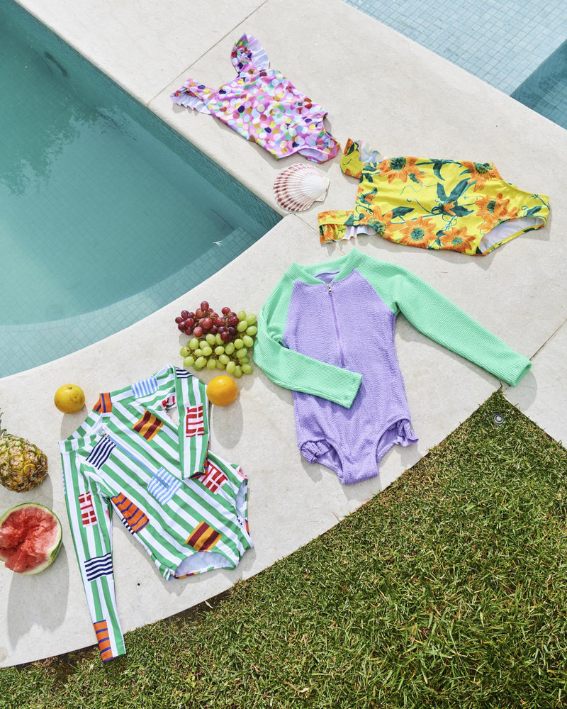 Frutti Crinkle Long Sleeve Bathers