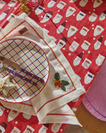 HoHoHo Red Linen Tablecloth