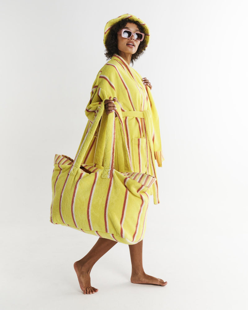 Pina Colada Stripe Terry Mini Bath Robe