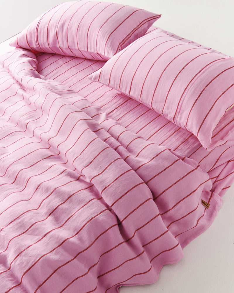 Iced Vovo Stripe Linen Pillowcases 2P Std Set