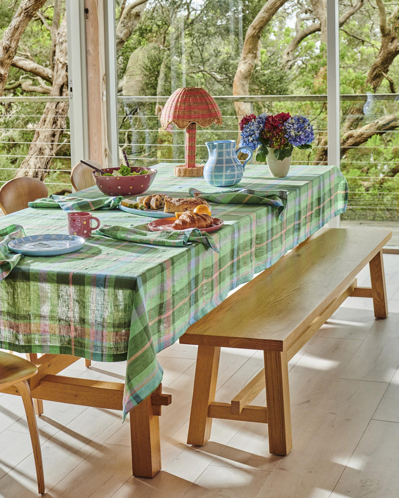 Jewel of the Nile Tartan Linen Tablecloth