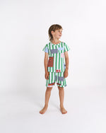 Stripe On Stripe Organic Cotton Short Sleeve Tee & Short Pyjama Set