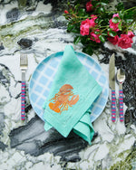 Capri Embroidered Linen 4P Napkin Set One Size