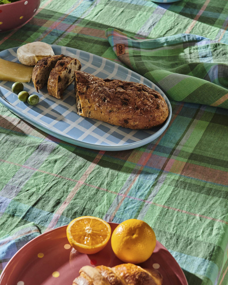 Jewel of the Nile Tartan Linen Tablecloth