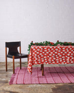 HoHoHo Red Linen Tablecloth