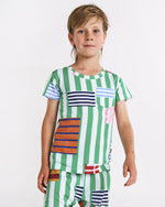 Stripe On Stripe Organic Cotton Short Sleeve Tee & Short Pyjama Set