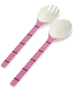 Iced Vovo Stripe Salad Servers