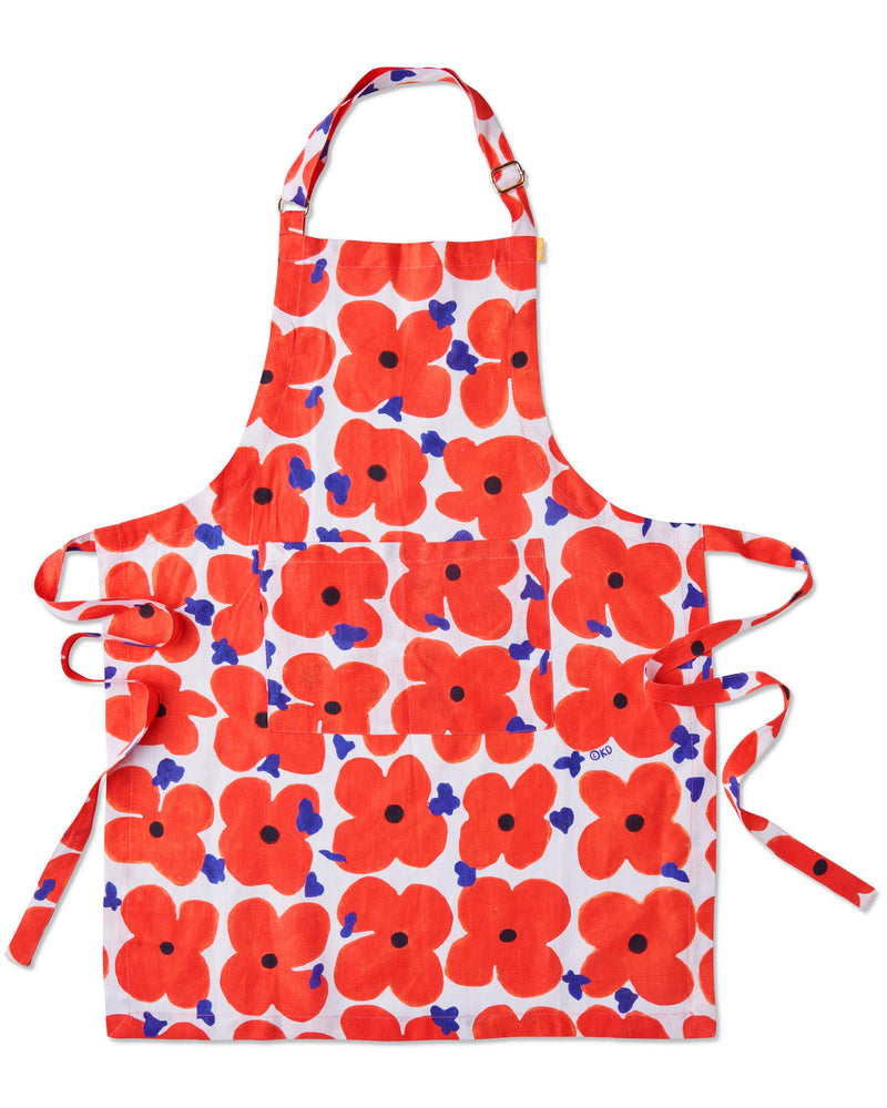 Ken Done Pop Floral Linen Apron One Size