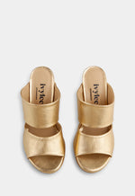 Marilyn Metallic Leather Sandal | Gold