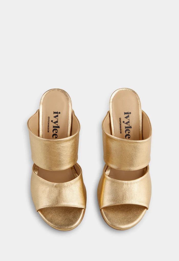 Marilyn Metallic Leather Sandal | Gold