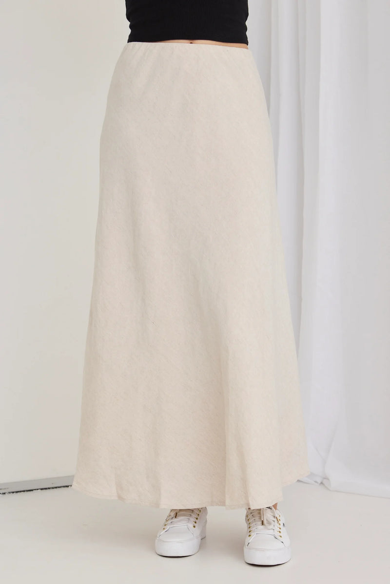 Lagos Linen Bias Skirt | Natural