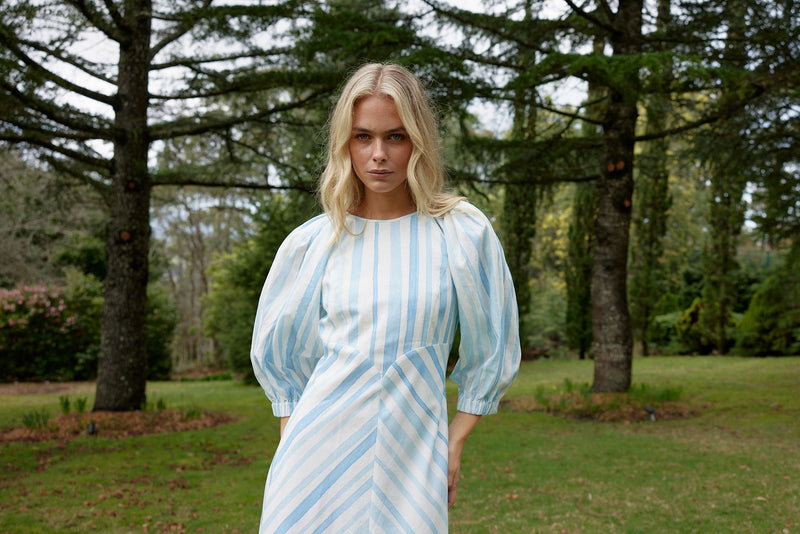 Lucinda Dress | Powder Stripe