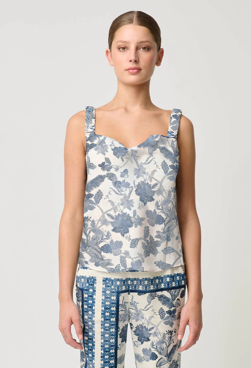 Delray Reversible Cami | Ink fle print