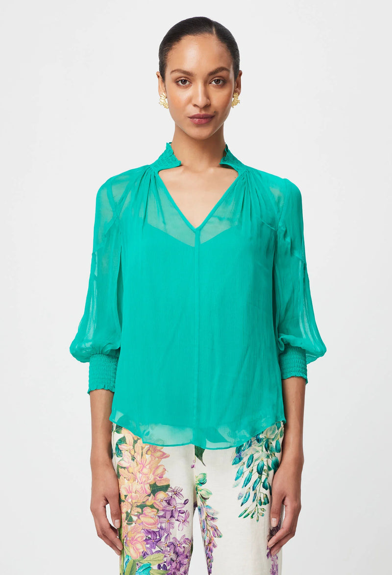 Lane Viscose Chiffon Blouse | Bay Green