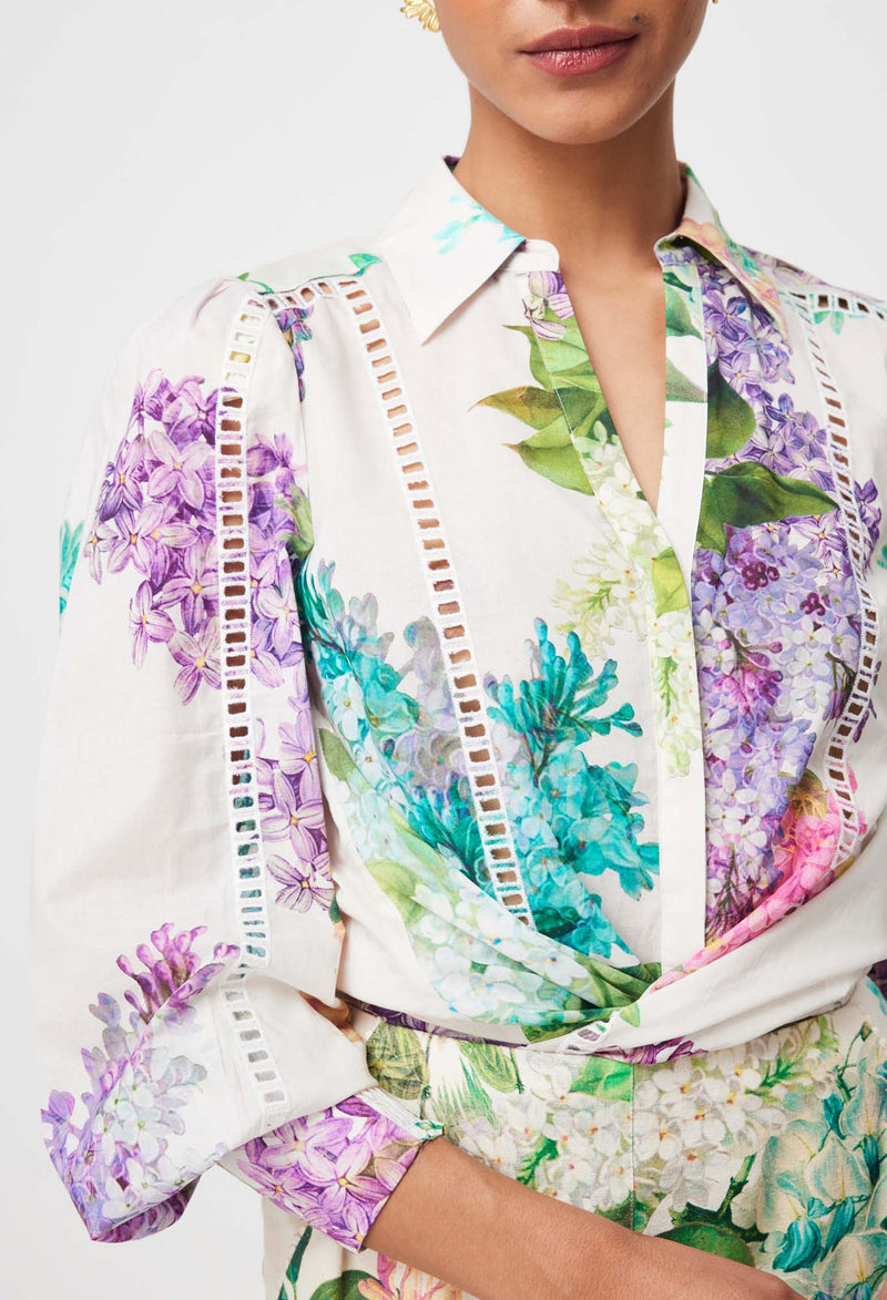 Swanson Placement Embroidered Shirt | Wisteria Alba