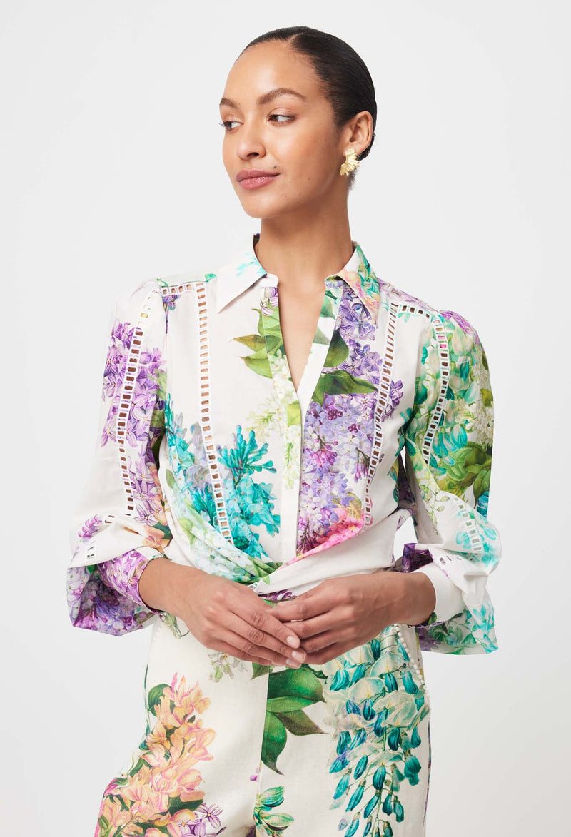 Swanson Placement Embroidered Shirt | Wisteria Alba