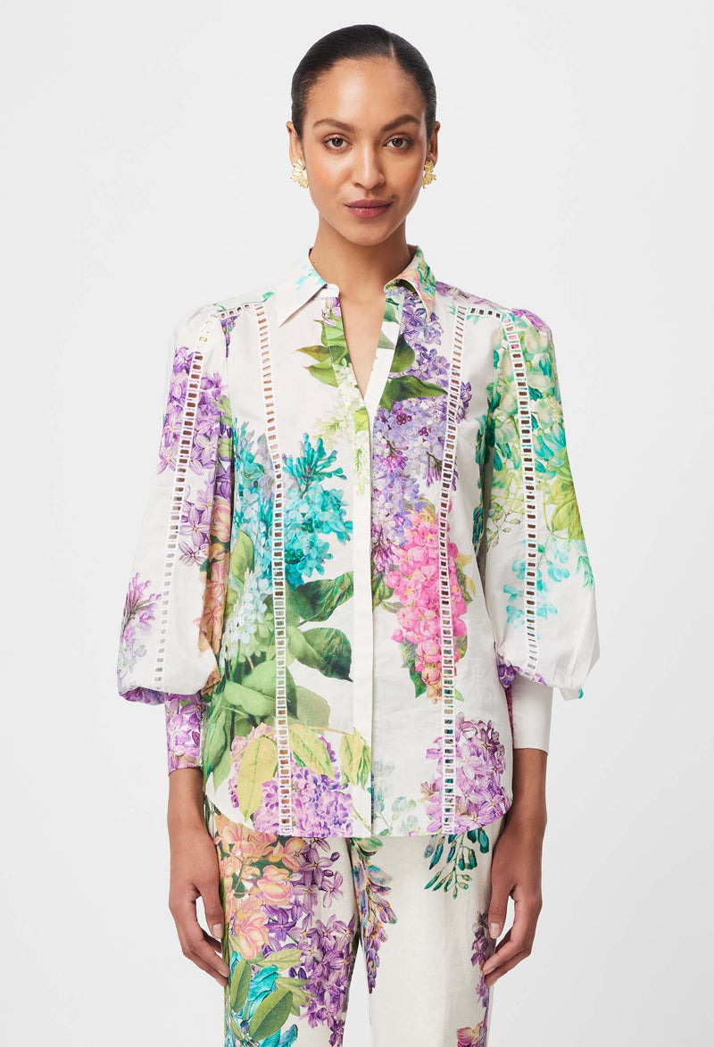 Swanson Placement Embroidered Shirt | Wisteria Alba