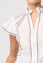 CARLYLE EMBROIDERED COTTON VOILE TOP IN IVORY