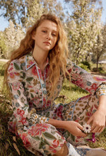 Wren Lace Cotton Slub Shirt in Azalea Fields