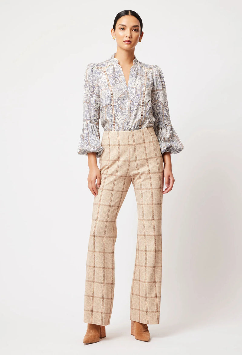 GETTY PONTE PANT IN OATMEAL CHECK