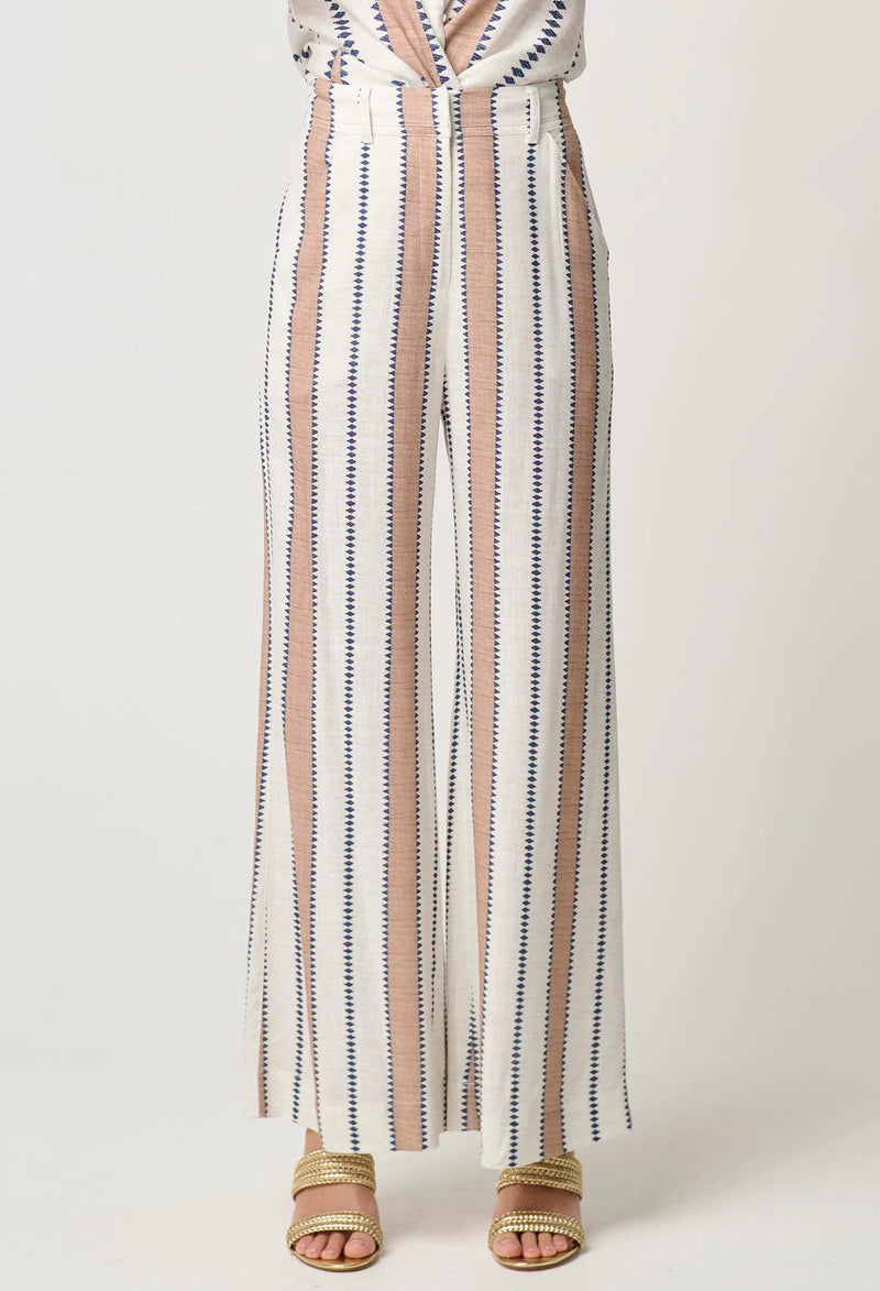 Dynasty wide leg pant | Cayman stripe