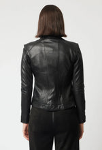 NOVA LEATHER CURVED HEM JACKET | Black