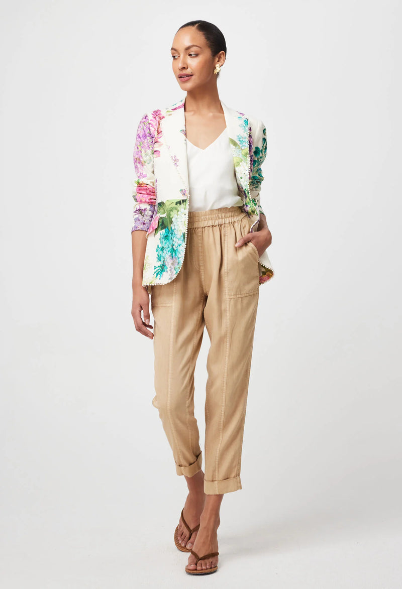 Bahia Lace Trim Stretch Blazer | Wisteria Alba