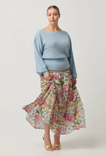 Cordelia Cotton Slub Skirt in Azalea Fields