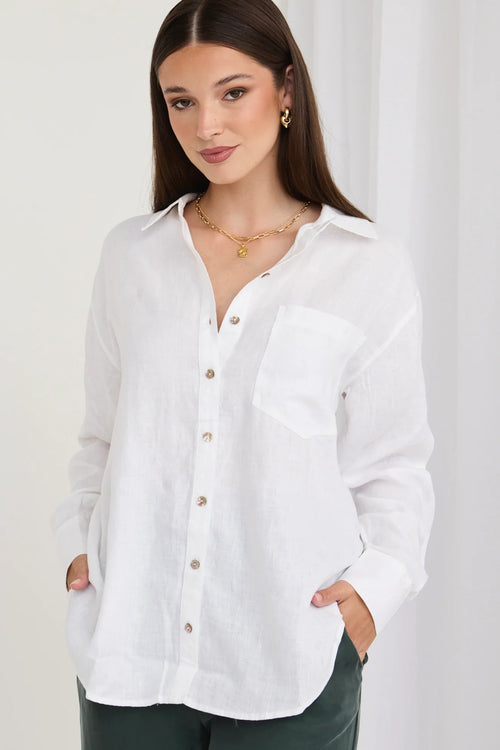 Optimum White Linen Shirt