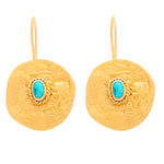 Turquoise Cleopatra coin earrings