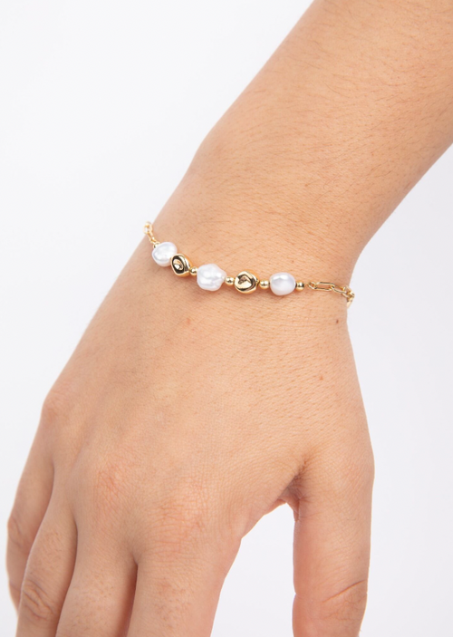 Elva Bracelet | Pearl & Gold