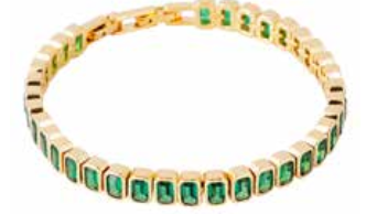 Green Emerald Cut Tennis Bracelet