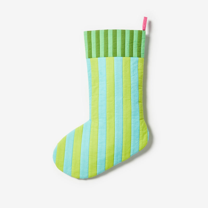 Stripes Green Christmas Stocking