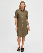 Hettie Shirt Dress | Khaki