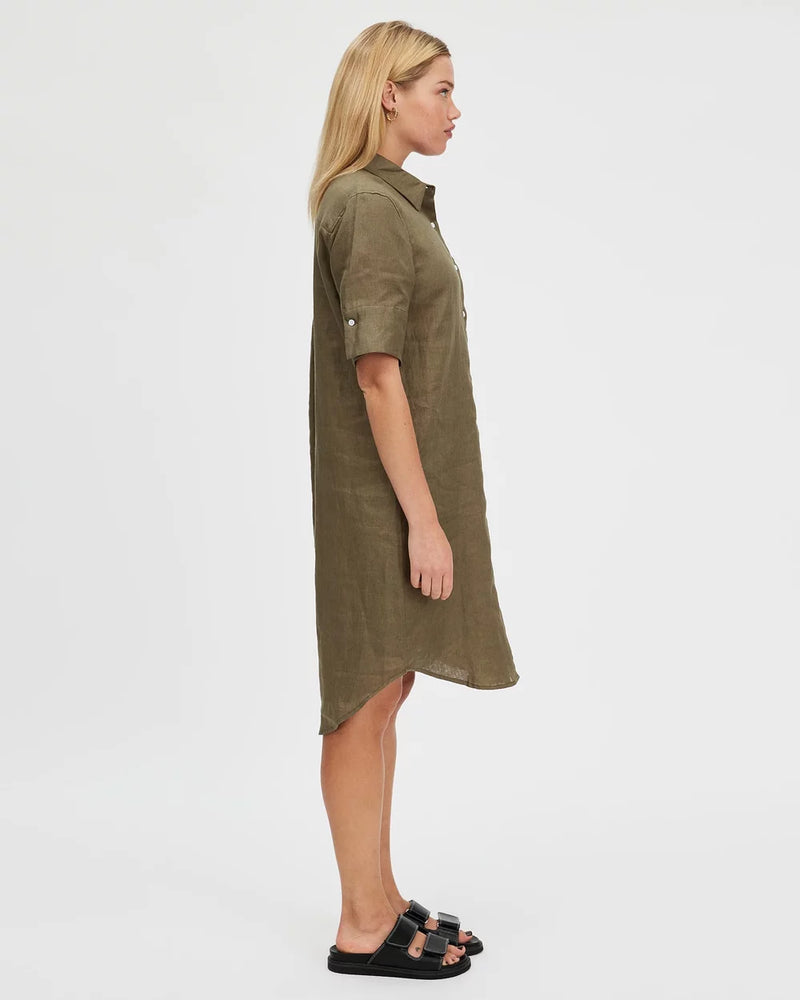 Hettie Shirt Dress | Khaki