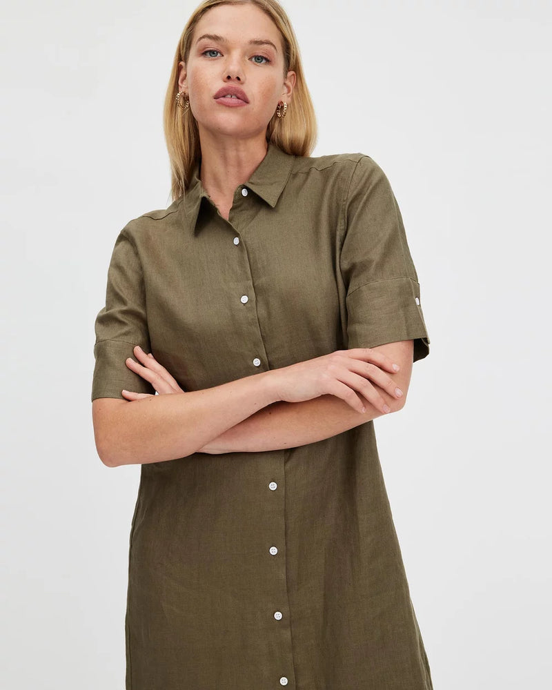 Hettie Shirt Dress | Khaki