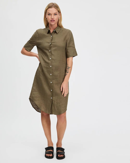 Hettie Shirt Dress | Khaki