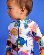 Fishy Business Baby long sleeve zip bathers