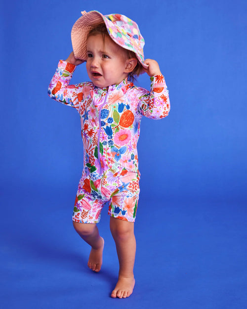 Meandering Meadow Baby Long Sleeve Bathers