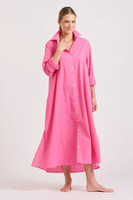 Luna Long Shirt Dress | Hot Pink