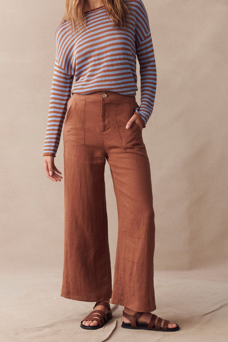 Jude Linen Pant | Rust