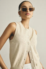 Kyra Button Tank | Sand