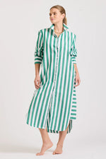 Andrea Shirtdress | Green Wide Stripe