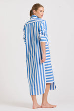 Andrea Shirtdress | Mid Blue Wide Stripe