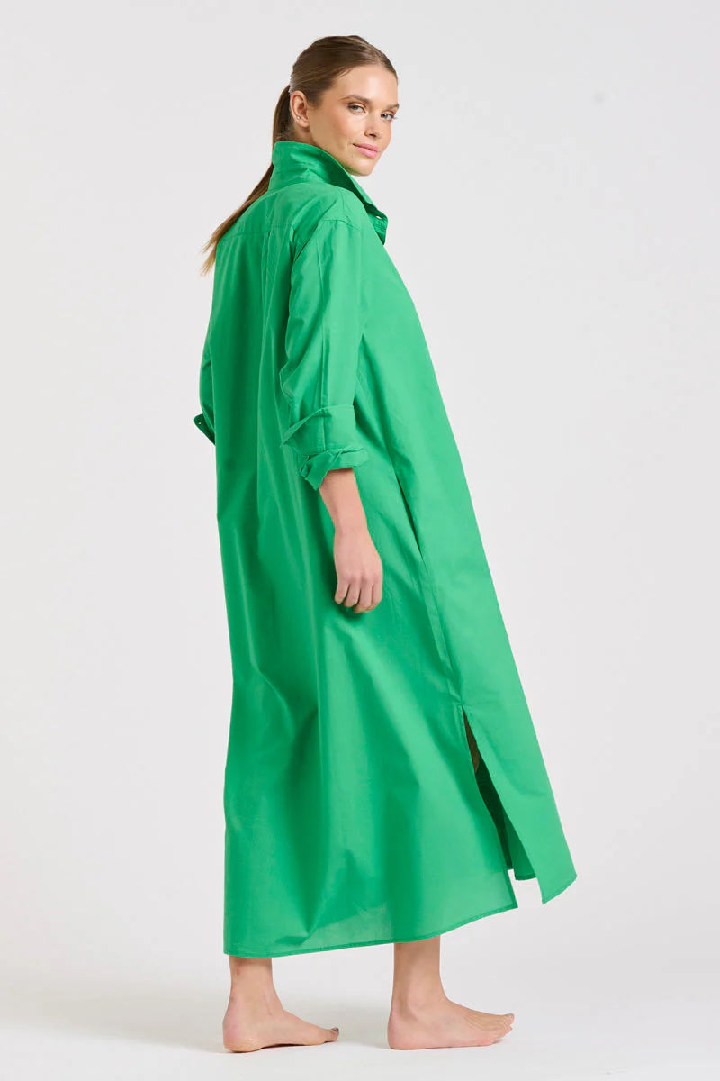 Luna Oversized Longline Dress | Bright Green