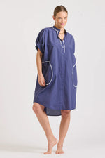 Tara Short Sleeve Dress | Navy/White Trim