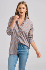 Classic French Cuff Shirt | Porcini Stripe