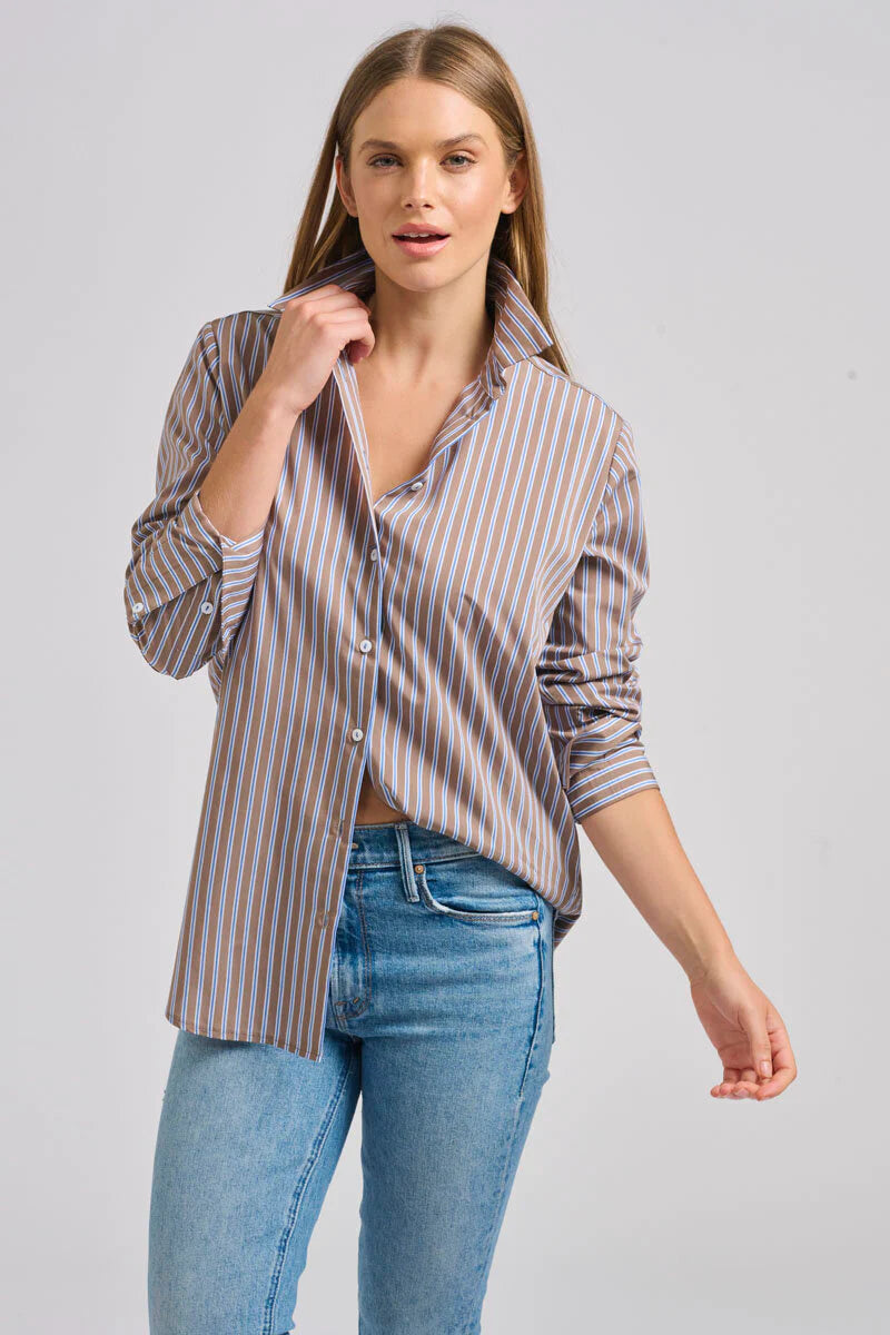 Classic French Cuff Shirt | Porcini Stripe