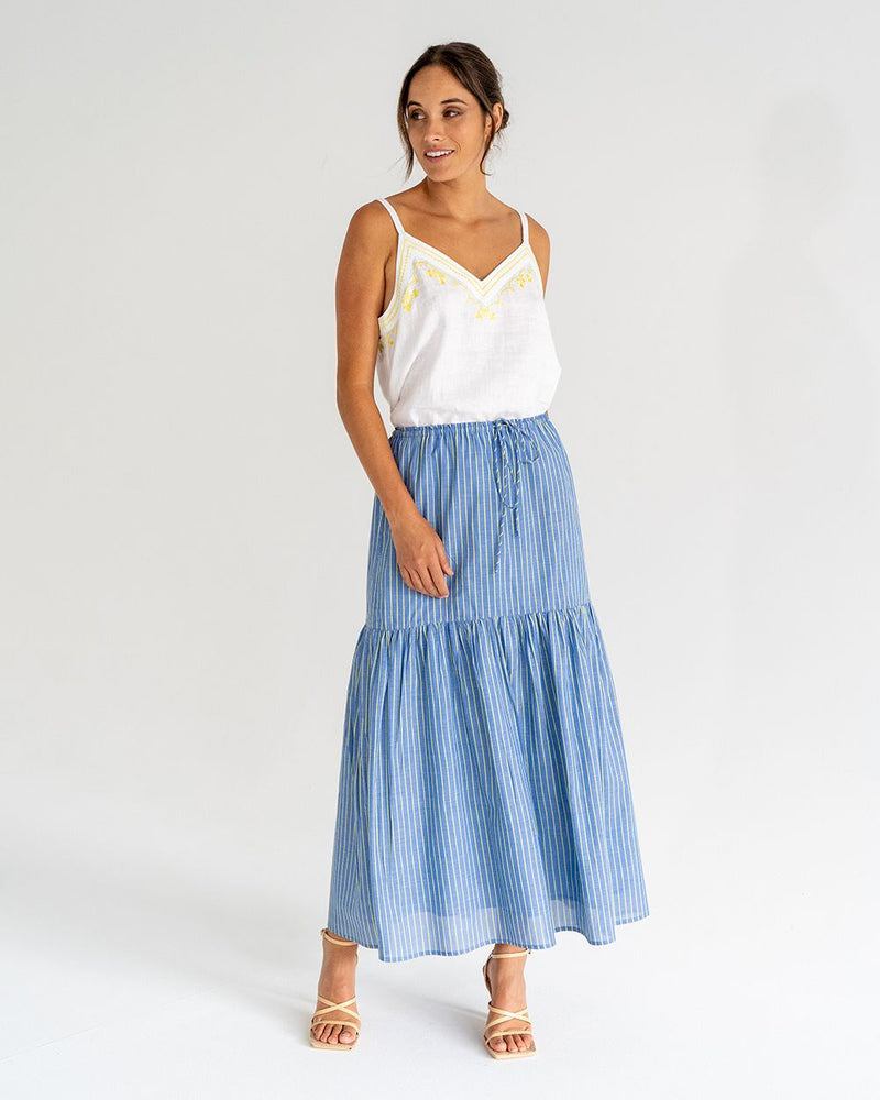 Alba Maxi Skirt | Voile Stripe