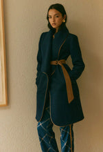 ONCE WAS | HUTTON WOOL BLEND COAT | NAVY/HUSK